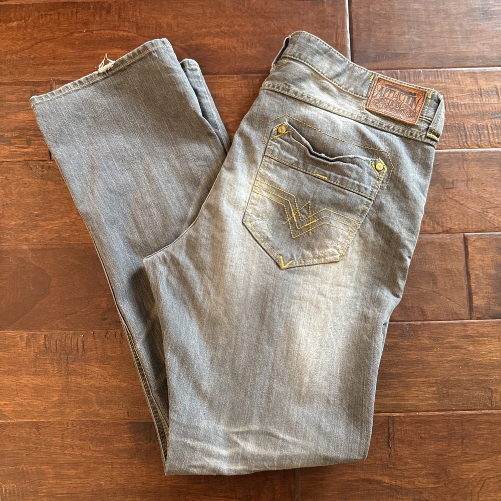 Affliction DPSR Ace Ascended Norwalk‎ Gray Jeans Size 42x35 Y2K VTG EUC